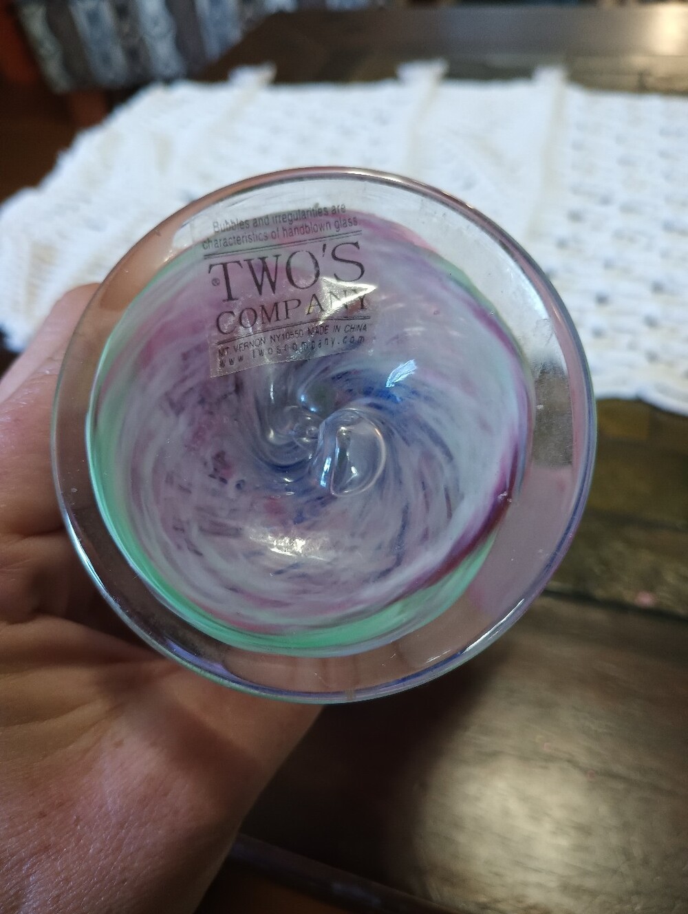Two's Company Hand-blown Glass Vase - Picture 12 of 12